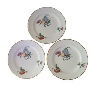 Vintage Wedgwood Colonial Sprays Bone China Williamsburg 8.25 Plates Set of 3